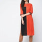 Aniyah Cotton Block Orange Straight Kurta (AN-124K) - Swadesiicart