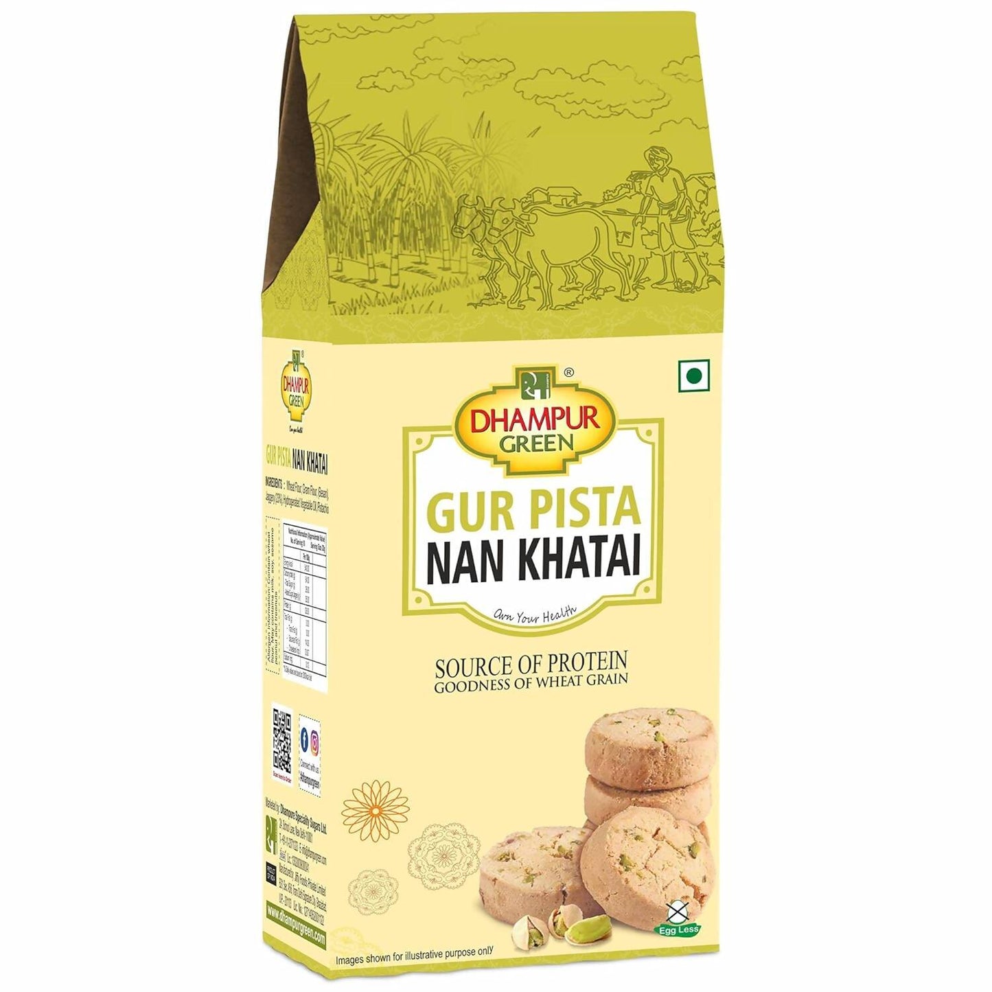 Dhampur Green Gur Pista Nan Khatai - Swadesiicart