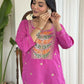 Light purple Viscose Chanderi Stitched Suit With Dupatta - Tanisha | Swadesiicart