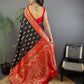 Joban Fashion Banarasi Black Woven Butti Soft Silk Saree | Swadesiicart