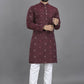 Anaita Purple Weaving Linen Cotton Straight Kurta