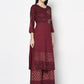 Aniyah Rayon Maroon Color Block Print Straight Kurta Palazzo Set (AN-184K)