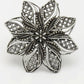 NVR Women's Silver-Toned Floral Shape Adjustable Finger Ring | Swadesiicart