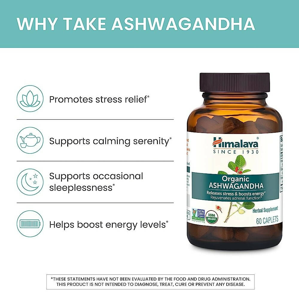 Himalaya Organic Ashwagandha Caplets | Swadesiicart