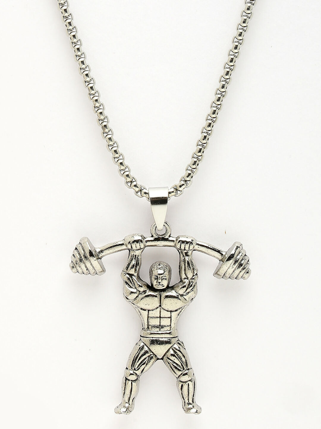 NVR Men's Silver-Plated Stainless Steel Hanuman Pendant with Chain - Swadesiicart