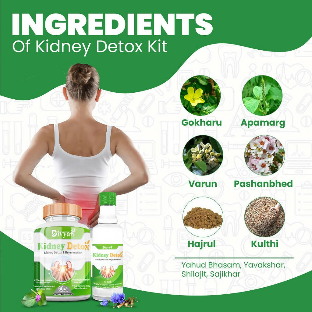 Divya Shree Kidney Detox Capsule & Syrup Combo - Swadesiicart