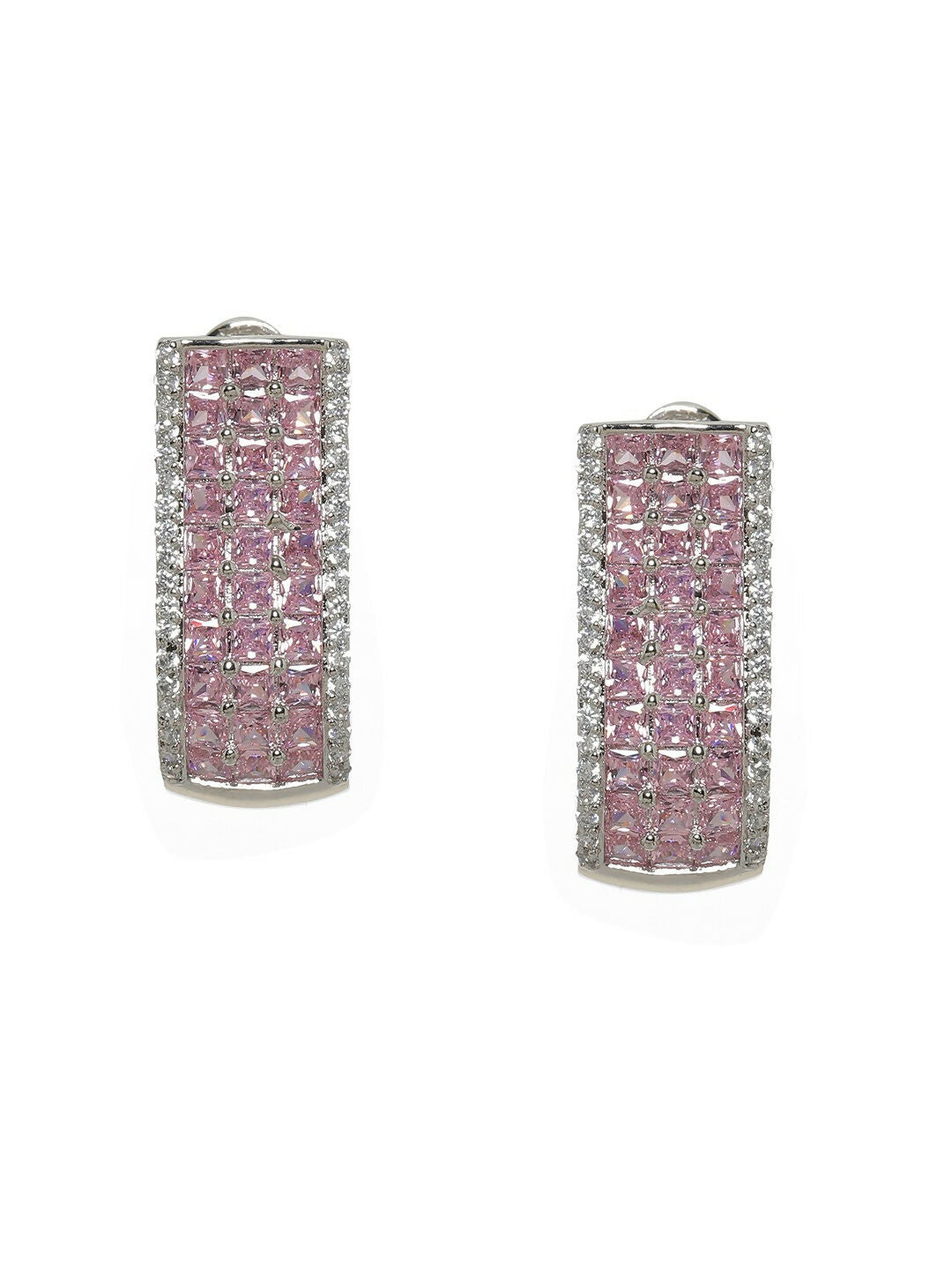 Pink Hoops Earrings- Ruby Raang | Swadesiicart