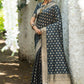 Vishnu Weaves Women's Grey Banarasi Silk Zari Woven Saree with Unstitched Blouse - Swadesiicart