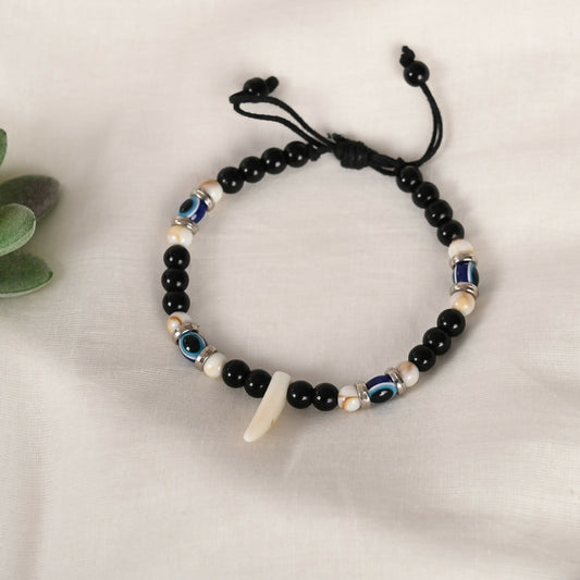 NVR Men & Women Pearl Evil Eye Adjustable Bracelet - NR Retail-NVR