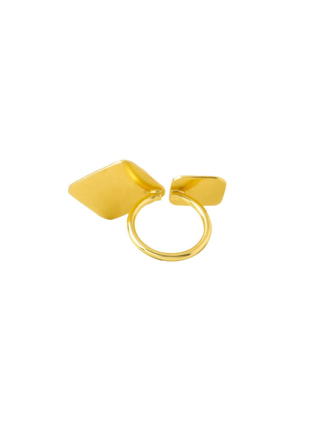 NVR Women Gold-Polished Adjustable Finger Ring | Swadesiicart