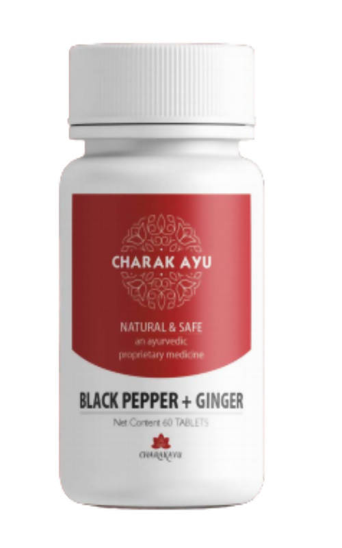 Charakayu Black Pepper + Ginger Tablets | Swadesiicart