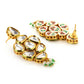 Gold-Polished Kundan Studs Earrings - Ruby Raang - Swadesiicart