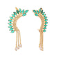 Nuyug 22K Gold Plated Faux Emerald Studded Contemporary Ear Cuff Earrings | Swadesiicart