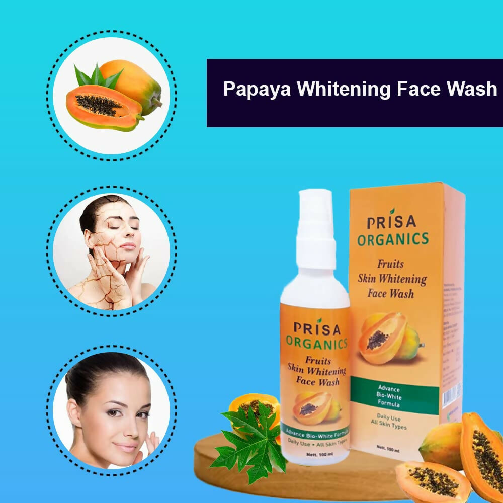 Prisa Organics Saffron & Papaya Lightening Face Wash - Swadesiicart