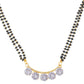 NVR Women's Set of 3 Gold-Polished CZ Stone-Studded & Beaded Mangalsutra | Swadesiicart