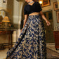 Janasya Navy Blue Silk Blend Solid Lehenga Choli | Swadesiicart