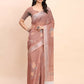 Shree Shyam Fashion Linen Cotton Brown Saree