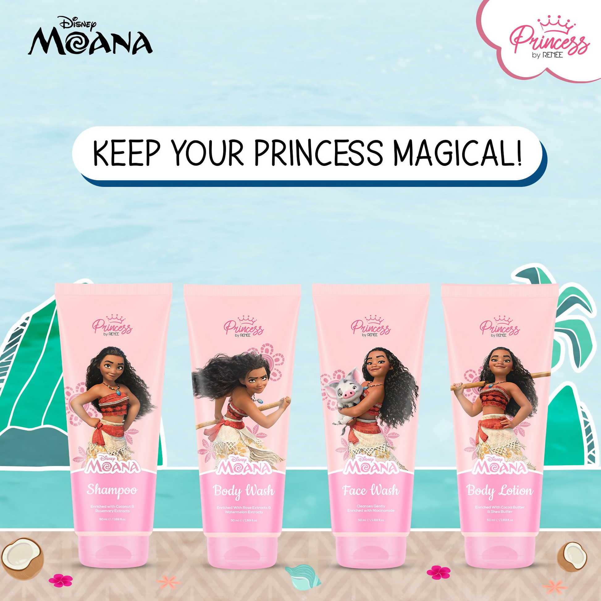 Renee Cosmetics Princess Disney Moana Bath & Body Care Set - Swadesiicart