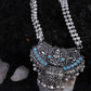 Mominos Fashion Johar Kamal Oxidised Laxmi Mata With Tarquiose Stones Long Necklace | Swadesiicart