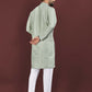 Anaita Green Embroidered Silk Straight Kurta