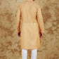 Bluesaanchi Men's Chandery Silk Khaki Embroidered Kurta Set | Swadesiicart