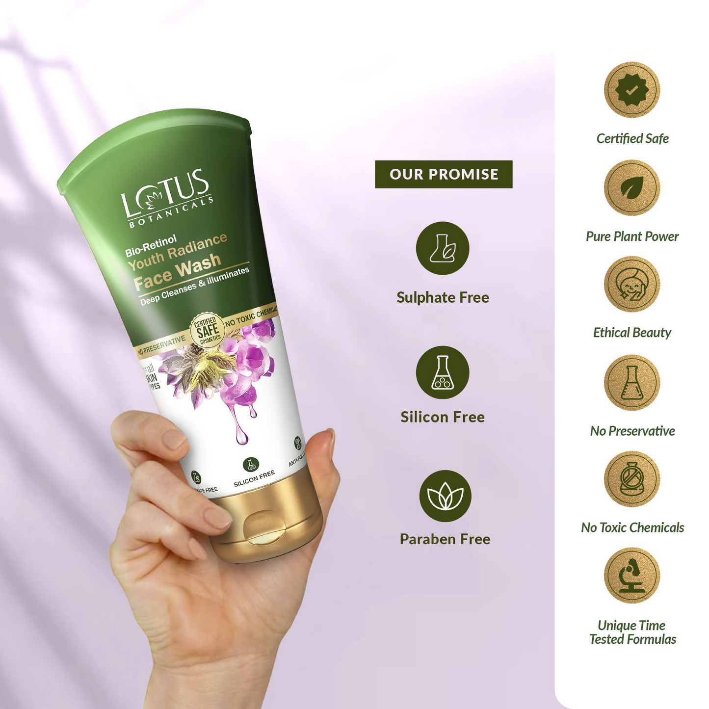 Lotus Botanicals Bio-retinol Youth Radiance Face Wash | Swadesiicart