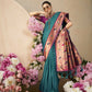 Vishnu Weaves Women's Rama Paithani Silk Saree with Blouse - Swadesiicart