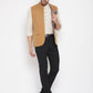 Even Apparels Brown Polyester Men's Nehru Jacket-Contrast Lining-Inbuilt Pocket Square | Swadesiicart