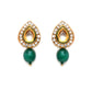Emerald Stone Kundan Studs (Gold) - Ruby Raang - Swadesiicart