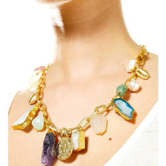 Bling Accessories Semiprecious Stone Necklace | Swadesiicart