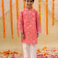 Lil Drama Mishti Peach Kurta Pyjama Set For Boys | Swadesiicart