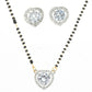 AanyaCentric Gold-Polished Mangalsutra Pendant Earring Set & Silver Plated Anklet