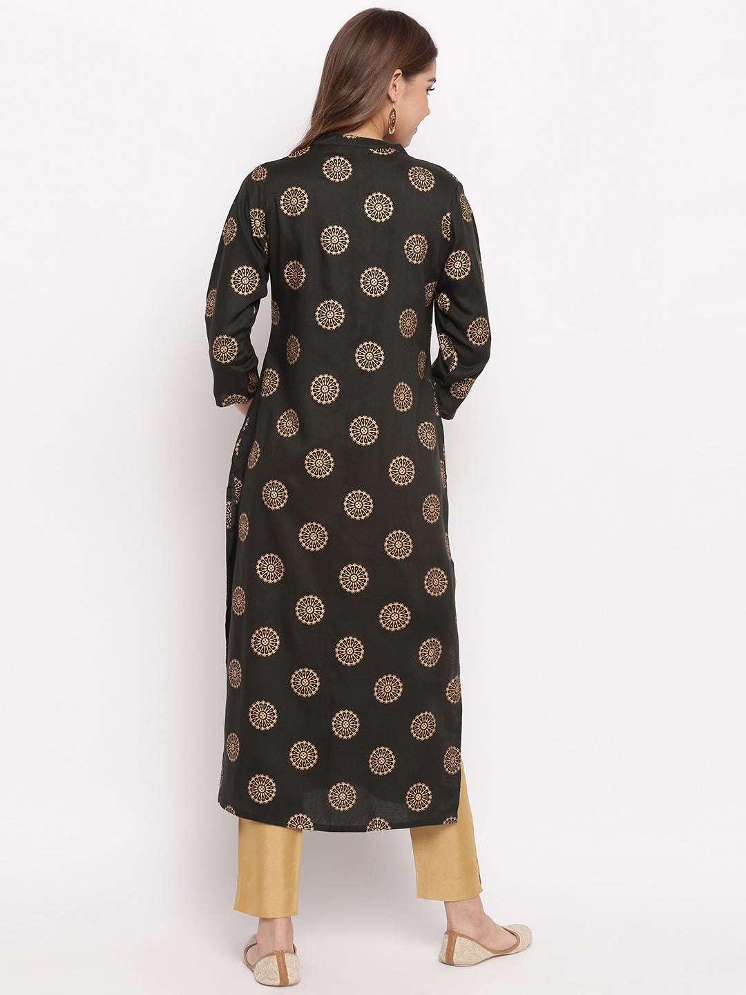 NOZ2TOZ Women Dark Green Cotton Kurti (1pc) - Swadesiicart