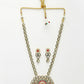 NVR Women's Red & Gold Kundan Studded Handcrafted Jewellery Set - Swadesiicart