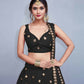 Jyoti Fashion Beautiful Black Embroidered with Mirror work Art Silk Party Wear Lehenga Choli with Dupatta | Swadesiicart