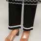 FIORRA Women's Black Cotton Straight Kurta Palazzo Set - Swadesiicart