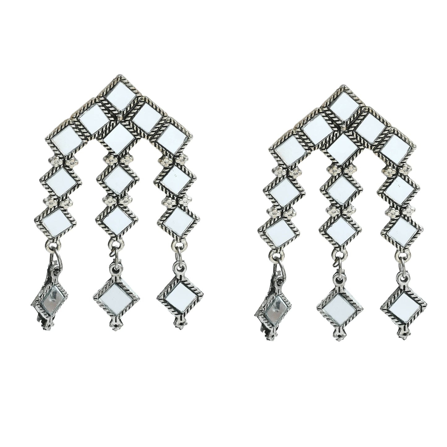 Mominos Fashion Johar Kamal Oxidised Silver-Plated Alloy Finish Mirror Choker For Women | Swadesiicart