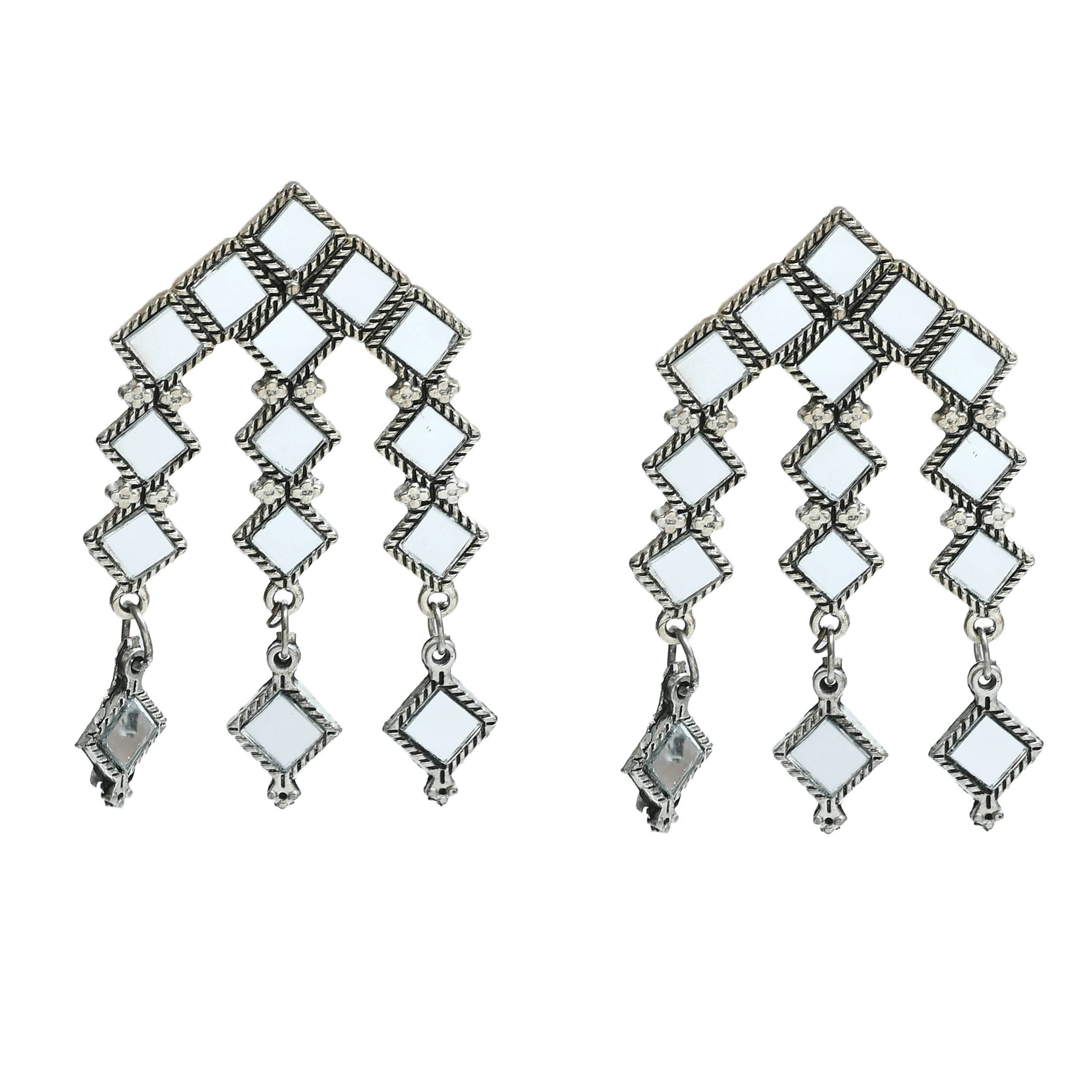 Mominos Fashion Johar Kamal Oxidised Silver-Plated Alloy Finish Mirror Choker For Women | Swadesiicart