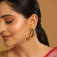 Nuyug 22K Gold-Plated Stone Studded Crescent Shaped Stud Earrings | Swadesiicart