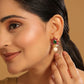 Nuyug 22K Gold-Plated Pearl Drop Floral Shaped Stud Earrings | Swadesiicart