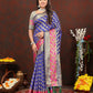 Lorenvalley Fashion Purple Soft Silk Woven Design with Zari Weaving Leheriya Design Saree - Swadesiicart