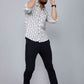 Miravan Men's White Spread Collar Bird Print Casual Shirt | Swadesiicart
