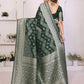 Aastha Fashion Green Georgette Silk Leheriya With Elegant Zari Weaving Saree