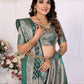 Aastha Fashion Green Organza Silk Weaving Saree