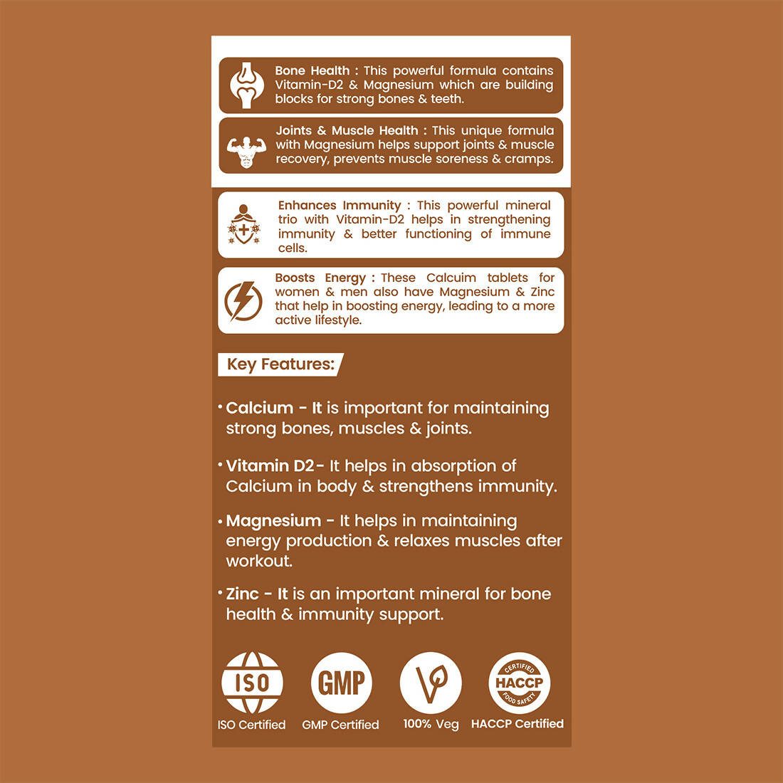 Dr. Morepen Calcium+ Advanced Tablets with Vitamin - D2, Magnesium & Zinc - Swadesiicart