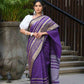 Beatitude Violet Cotton Handloom Saree