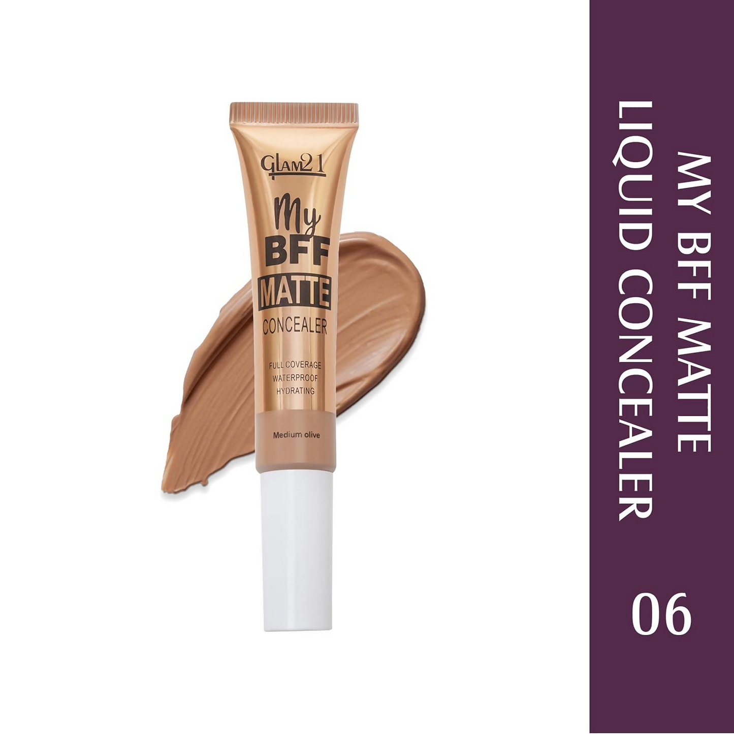Glam21 My BFF Matte Liquid Concealer For All Skin Tone Matte Finish - Medium Olive - Swadesiicart