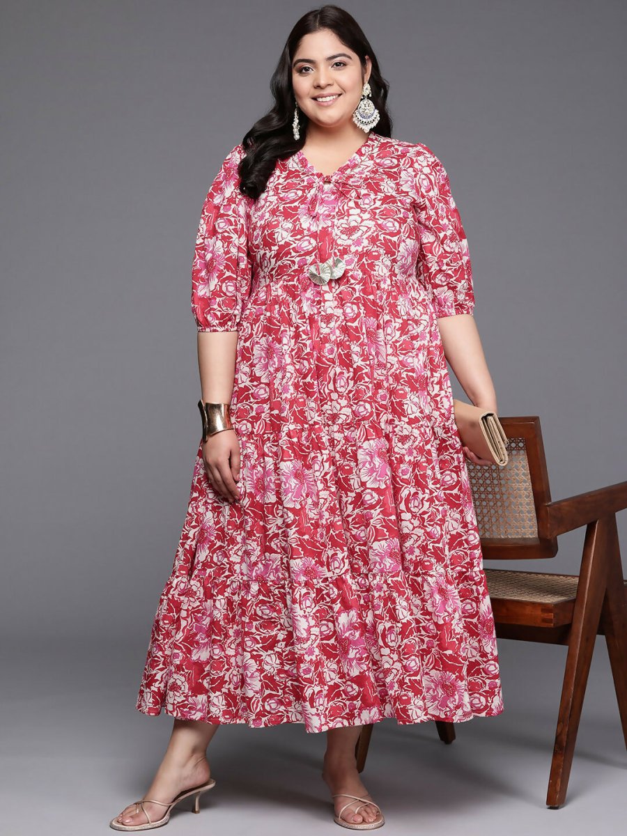 Ahalyaa Women's Traditional wear Ethnic Dress - Red | Swadesiicart