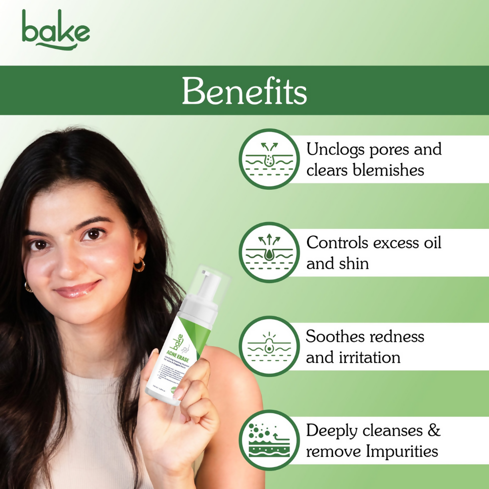 Bake Acne Erase Foaming Face Wash | Swadesiicart