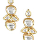 White Gold-Toned Contemporary Gold-Polished Drops Earrings - Ruby Raang - Swadesiicart
